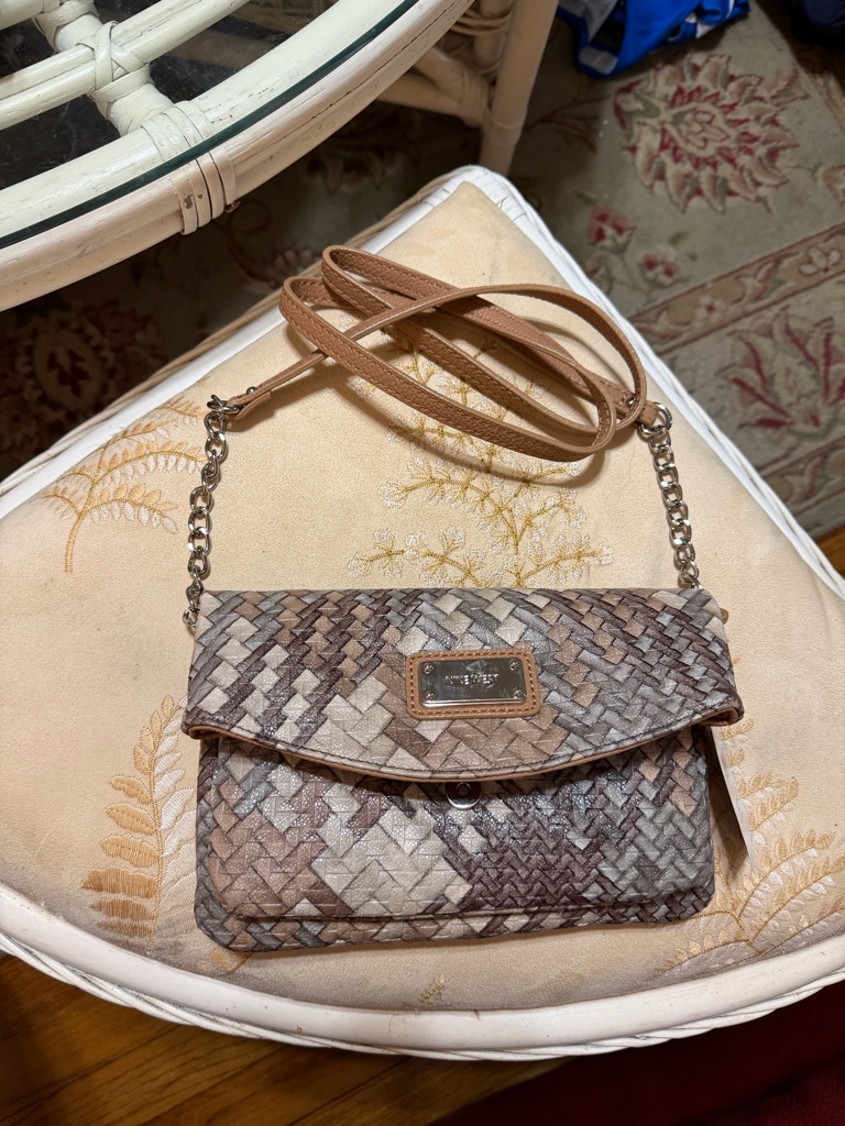 Nine West Crossbody/Clutch In Taupe And Brown